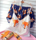 QWEEK Unicorn Pajamas for Woman Silk Sexy Pijamas Girls Sleepwear Satin Home Suit Summer Pyjama Femme V Neck 2020 Dropshipping