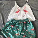 QWEEK Unicorn Pajamas for Woman Silk Sexy Pijamas Girls Sleepwear Satin Home Suit Summer Pyjama Femme V Neck 2020 Dropshipping