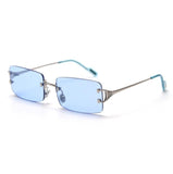 Fashion Rimless Sunglasses Women 2019 TOP QUALITY Trendy Small Rectangle Sun Glasses Summer Style UV Gold Brown Shades for men