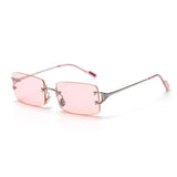 Fashion Rimless Sunglasses Women 2019 TOP QUALITY Trendy Small Rectangle Sun Glasses Summer Style UV Gold Brown Shades for men