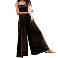Oversized Women Wide Leg Pants Celmia 2021 Summer Retro Jumpsuits Sleeveless Straps Overalls Female Casual Loose Solid Rompers