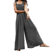 Oversized Women Wide Leg Pants Celmia 2021 Summer Retro Jumpsuits Sleeveless Straps Overalls Female Casual Loose Solid Rompers