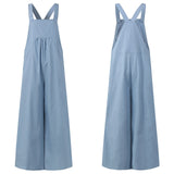Oversized Women Wide Leg Pants Celmia 2021 Summer Retro Jumpsuits Sleeveless Straps Overalls Female Casual Loose Solid Rompers