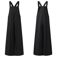 Oversized Women Wide Leg Pants Celmia 2021 Summer Retro Jumpsuits Sleeveless Straps Overalls Female Casual Loose Solid Rompers