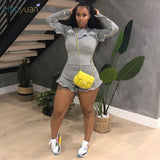 HAOYUAN Two Piece Set for Women Tracksuit Long Sleeve Ruffles Top Biker Shorts Sweta Suits Club Outfits Loungewear Matching Sets