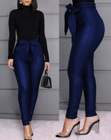 Spring Women Pu Leather Pants Black Sexy Stretch Bodycon Trousers Women High Waist Long Casual pencil pants S-3XL R122504
