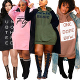 Spring Outfit Long Sleeve Plus Size Clothing for Women Mini Dress Loose Casual Hoodie Sweater Dress Wholesale Dropshipping