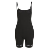 ArtSu Sexy Strappy Bodycon Romper Shorts Women Open Back Jumpsuit  Neon Green Orange Playsuit Club One Piece Outfits 61254