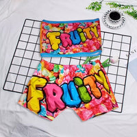 Women Sexy 2 Two Piece Set Printed Tube Crop Top Biker Shorts Suit Bodycon Suits Tracksuit Set Fitness Clothing Outfits