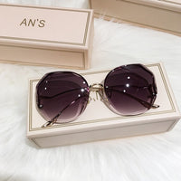 MS 2021 New Women Sunglasses Rimless UV400 Brand Designer High Quality Gradient Sun Glasses Female oculos With Box