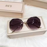 MS 2021 New Women Sunglasses Rimless UV400 Brand Designer High Quality Gradient Sun Glasses Female oculos With Box
