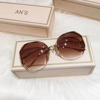 MS 2021 New Women Sunglasses Rimless UV400 Brand Designer High Quality Gradient Sun Glasses Female oculos With Box