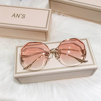 MS 2021 New Women Sunglasses Rimless UV400 Brand Designer High Quality Gradient Sun Glasses Female oculos With Box