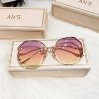 MS 2021 New Women Sunglasses Rimless UV400 Brand Designer High Quality Gradient Sun Glasses Female oculos With Box