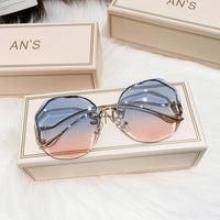 MS 2021 New Women Sunglasses Rimless UV400 Brand Designer High Quality Gradient Sun Glasses Female oculos With Box