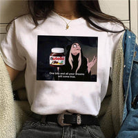 2021 Nutella Print T Shirt Women 90s Harajuku Kawaii  Fashion T-shirt Graphic Cute Cartoon Tshirt Korean Style Top Tees Female