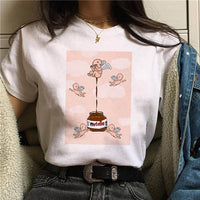 2021 Nutella Print T Shirt Women 90s Harajuku Kawaii  Fashion T-shirt Graphic Cute Cartoon Tshirt Korean Style Top Tees Female