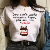 2021 Nutella Print T Shirt Women 90s Harajuku Kawaii  Fashion T-shirt Graphic Cute Cartoon Tshirt Korean Style Top Tees Female