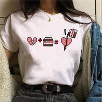 2021 Nutella Print T Shirt Women 90s Harajuku Kawaii  Fashion T-shirt Graphic Cute Cartoon Tshirt Korean Style Top Tees Female