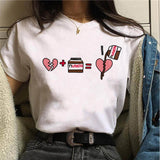 2021 Nutella Print T Shirt Women 90s Harajuku Kawaii  Fashion T-shirt Graphic Cute Cartoon Tshirt Korean Style Top Tees Female
