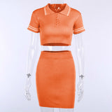 Missnight Sexy Mini Bodycon T Shirt Dresses For Woman Short Sleeve Summer 2021 Polo Lapel Collar Streetwear 2 Piece Mini Dress