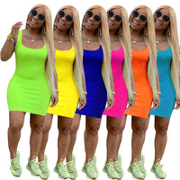 2021 Summer dress women summer casual solid basic bandage bodycon dresses
