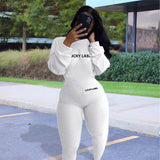 Autumn Knitted Lucky Label Embroidery Long Sleeve Jumpsuit Women Active Ribbed Slash Neck Romper One Piece Overall
