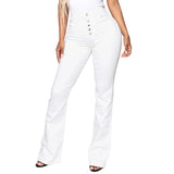 2021 Fashion High Waist Denim Pants For Women Casual Ladies Pockets Jeans Spring Long Blue Denim Trouser Mujer Plus