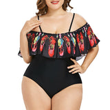 Summer Brazilian Bikini 2021 Sexy Women One Piece Padded Swimwear Plus Size Feather Swimsuit Bikini Tankini
