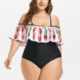 Summer Brazilian Bikini 2021 Sexy Women One Piece Padded Swimwear Plus Size Feather Swimsuit Bikini Tankini