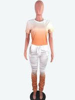 Tye Dye 2 Piece Set Stacked Pants Set for Women Woman Clothing Sexy Women Outfits Stacked Leggings Set Womens 2 Piece Outfit Set