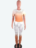Tye Dye 2 Piece Set Stacked Pants Set for Women Woman Clothing Sexy Women Outfits Stacked Leggings Set Womens 2 Piece Outfit Set