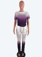 Tye Dye 2 Piece Set Stacked Pants Set for Women Woman Clothing Sexy Women Outfits Stacked Leggings Set Womens 2 Piece Outfit Set