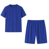 Fashing Solid Causal Two Piece Set Women Clothing Round Neck Long Sleeve T Shirt and Bodycon Biker Shorts Plus Size 2 Pcs Outfit