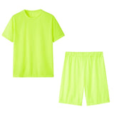 Fashing Solid Causal Two Piece Set Women Clothing Round Neck Long Sleeve T Shirt and Bodycon Biker Shorts Plus Size 2 Pcs Outfit