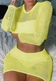 Mesh 2 Piece Set Women Summer 2020 Sheer See Though Two Piece Set Sexy Club Outfit Matching Set Transparent Skirt and Top Set