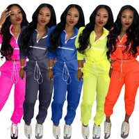 fashion patchwork zipper two piece set women two piece outfits tracksuit women set suits fall 2020 joggers women set