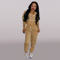 fashion patchwork zipper two piece set women two piece outfits tracksuit women set suits fall 2020 joggers women set