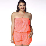 Wholesale Most Popular Rayon Tunic Beach Dress Adjustable-Tie Cover Up Romper WomenPlus Size Comfort Crotch Female Beachwear