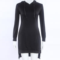 Woman Sweatshirt Dress Hoodies Autumn Sports Casual Long Sleeve Split Sweatshirt Hooded Dress Women Casual Hooded Sweatshirt