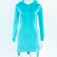 Woman Sweatshirt Dress Hoodies Autumn Sports Casual Long Sleeve Split Sweatshirt Hooded Dress Women Casual Hooded Sweatshirt
