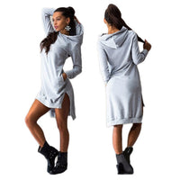 Woman Sweatshirt Dress Hoodies Autumn Sports Casual Long Sleeve Split Sweatshirt Hooded Dress Women Casual Hooded Sweatshirt