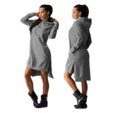 Woman Sweatshirt Dress Hoodies Autumn Sports Casual Long Sleeve Split Sweatshirt Hooded Dress Women Casual Hooded Sweatshirt
