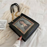 Black Oil Frame Design Pu Leather Crossbody Bag for Women Messenger Bag Ladies Purses and Handbags Female Shoulder Chain Bag