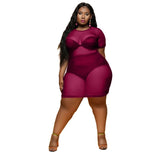 New Plus Size Clothing L-5XL Sexy Dresses for Women 2021 Wholesale Mesh See Through Maxi Dress Club Outfits Summer  Dropshipping