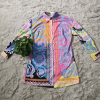 Vintage Shirt African Dresses Blouse Women Long Sleeve Plus Size Shirt Sexy Night Party Midi Dress Vestidos Ladies Clothes