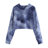 Fashion Women's Hoodie Tie dye Printed Patchwork Sweetshirts Long Sleeve Pullover Tops Plus Size Hoodies Women Clothing