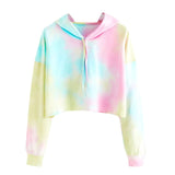 Fashion Women's Hoodie Tie dye Printed Patchwork Sweetshirts Long Sleeve Pullover Tops Plus Size Hoodies Women Clothing