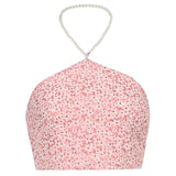 PinkColor Tank Tops Halter Sleeveless Sling Crop Top Sexy Cute Sweet Girls Ladies Camis Y2K Aesthetic Corset Tops Women Clothing