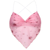 PinkColor Tank Tops Halter Sleeveless Sling Crop Top Sexy Cute Sweet Girls Ladies Camis Y2K Aesthetic Corset Tops Women Clothing